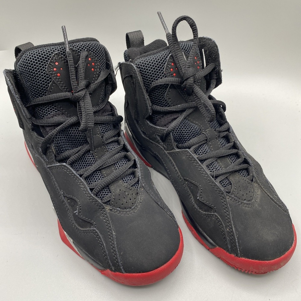 Nike Air Jordan True Flight Shoe Boys 4.5Y Black Gym Red 343795-062 Youth